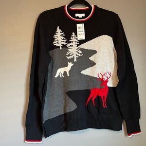 NWT Charter Club Sz Large Women’s Crewneck Sweater Top Holiday Reindeer Ret $59!